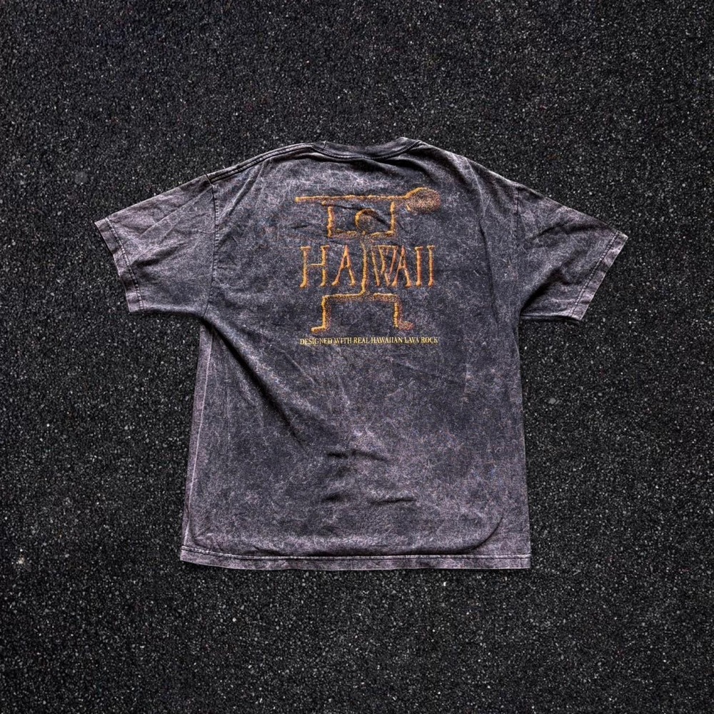 Alstyle Hawaii Red Dirt T-Shirt Acid Wash Lava Rock Graphic Grey Mens XL